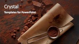  Presentation with cocoa - Slide set with cocoa powder on parchment background and a tawny brown colored foreground