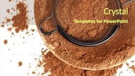  Presentation with cocoa - Cool new presentation theme with cocoa powder on white background backdrop and a tawny brown colored foreground