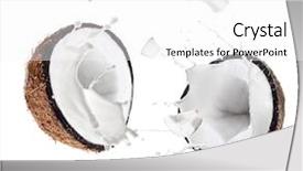  Presentation with milk coconut - Presentation featuring coconut and milk splashes background and a white colored foreground
