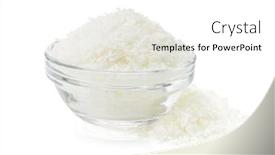  Presentation with chip - Colorful theme enhanced with coconut chip in bowl isolated on white background backdrop and a white colored foreground