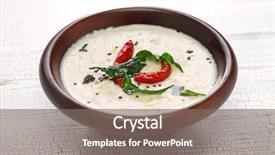  Presentation with coconut - Audience pleasing presentation design consisting of coconut chutney indian food backdrop and a gray colored foreground