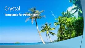 Presentation with green coconut - Presentation featuring coconut coast green getaway background and a teal colored foreground