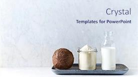  Presentation with milk coconut - Presentation theme featuring coconut-coconut-milk-and-flour background and a sky blue colored foreground