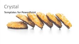  Presentation with white chocolate - Amazing PPT layouts having coconut-cookies-with-chocolate-isolated backdrop and a white colored foreground