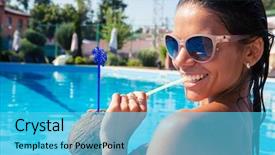  Presentation with swim - PPT theme with  background and a  colored foreground