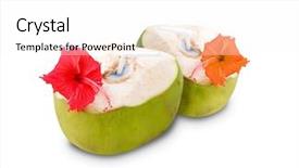  Presentation with coconut drinks - Theme featuring coconut drinks background and a white colored foreground