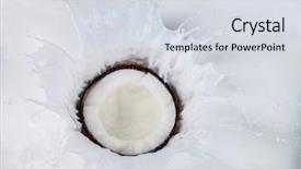  Presentation with milk coconut - Cool new presentation theme with coconut falling into milk backdrop and a sky blue colored foreground