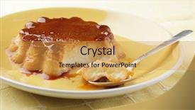  Presentation with coconut - Colorful PPT theme enhanced with coconut flan closeup backdrop and a yellow colored foreground