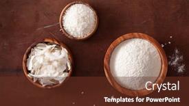  Presentation with flour - Colorful presentation enhanced with coconut-flour-and-flakes-healthy backdrop and a tawny brown colored foreground