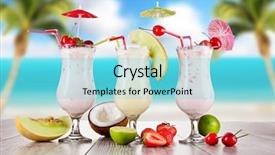  Presentation with blur beam column slab - Cool new slides with coconut fruit - pina colada drinks with blur backdrop and a arctic colored foreground