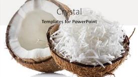  Presentation with coconut shell - Slide deck having coconut-fruit-and-shredded-coconut background and a soft green colored foreground