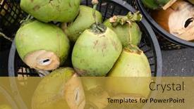  Presentation with coconut fruit - Cool new theme with coconut-fruit-at-a-basket backdrop and a gold colored foreground