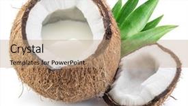  Presentation with coconut fruit - Presentation consisting of coconut fruit full of coconut background and a coral colored foreground