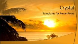  Presentation with skies - Presentation theme with coconut horizon burning skies background and a gold colored foreground