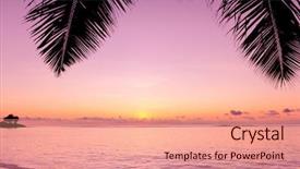  Presentation with divine - Amazing slide deck having coconut horizon sunrise divine backdrop and a coral colored foreground