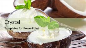  Presentation with shells - Presentation theme with coconut ice creams in coco background and a mint green colored foreground