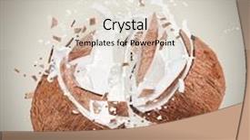  Presentation with coconut - Presentation design with coconut in motion with breaking pieces background and a soft green colored foreground