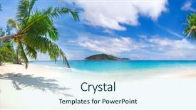  Presentation with thailand - Beautiful presentation design featuring coconut island - panorama of the tropical beach backdrop and a light blue colored foreground