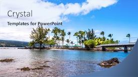  Presentation with climate - Amazing slide deck having coconut-island-hawaii-depicts backdrop and a light blue colored foreground
