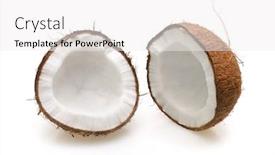  Presentation with food white - Slide deck consisting of coconut-isolated-coconut-half background and a white colored foreground