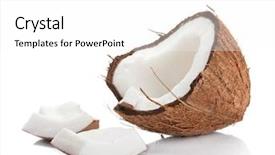  Presentation with coconut - Theme with coconut isolated on white background background and a white colored foreground