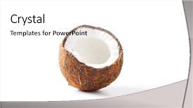  Presentation with coconut - Slide deck enhanced with coconut isolated on white background background and a  colored foreground