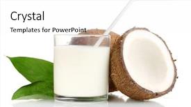  Presentation with milk coconut - Amazing presentation theme having coconut milk and coconut isolated backdrop and a white colored foreground