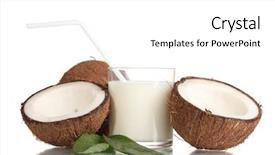  Presentation with milk coconut - Theme enhanced with coconut milk and coconut isolated background and a white colored foreground