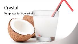  Presentation with coconut milk - Cool new presentation with coconut milk and coconut isolated backdrop and a white colored foreground