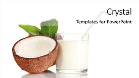  Presentation with coconut milk - Colorful slides enhanced with coconut milk and coconut isolated backdrop and a  colored foreground