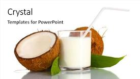 Presentation with milk coconut - Slides consisting of coconut milk and coconut isolated background and a white colored foreground