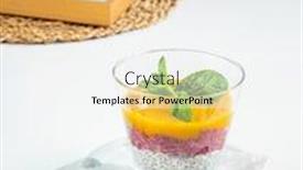  Presentation with milk coconut - Slide set featuring coconut-milk-chia-pudding background and a sky blue colored foreground