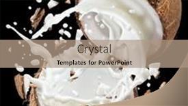  Presentation with coconut fruit - Presentation theme enhanced with coconut-milk-flying-out background and a coral colored foreground