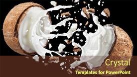  Presentation with milk coconut - PPT layouts featuring coconut-milk-flying-out background and a tawny brown colored foreground