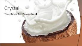  Presentation with milk coconut - PPT layouts having coconut-milk-flying-out background and a white colored foreground