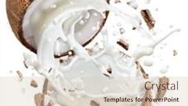  Presentation with milk coconut - Presentation design having coconut-milk-flying-out background and a lemonade colored foreground