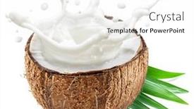 Presentation with coconut milk - PPT layouts having coconut-milk-flying-out background and a  colored foreground