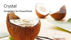  Presentation with dessert - Slides featuring dessert with coconuts and vanilla background and a white colored foreground