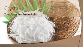  Presentation with coconut - Slide set featuring coconut-nuts-with-coconut-flakes background and a coral colored foreground