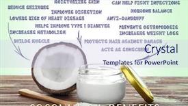  Presentation with coconut fruit - Audience pleasing slide deck consisting of coconut oil and list backdrop and a sky blue colored foreground