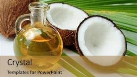  Presentation with alternative - Slide set consisting of coconut oil for alternative therapy background and a gold colored foreground