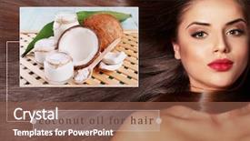  Presentation with coconut oil - Amazing presentation having coconut oil for hair cosmetic backdrop and a tawny brown colored foreground