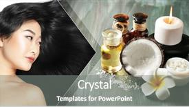  Presentation with coconut oil - Slide deck enhanced with coconut oil for hair young background and a gray colored foreground
