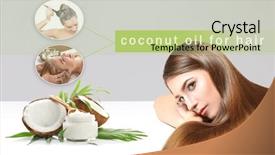  Presentation with coconut oil - PPT layouts having coconut oil for hair young background and a mint green colored foreground
