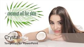  Presentation with coconut oil - Beautiful slides featuring coconut oil for skin young backdrop and a  colored foreground
