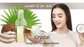  Presentation with coconut oil - Beautiful slides featuring coconut oil for skin young backdrop and a coral colored foreground