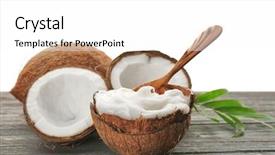  Presentation with coconut shell - Colorful PPT layouts enhanced with coconut oil in shell backdrop and a white colored foreground