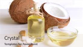  Presentation with coconut oil - Beautiful slides featuring coconut oil on table backdrop and a soft green colored foreground