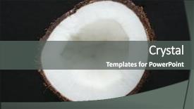  Presentation with coconut - Slides with coconut on black background background and a dark gray colored foreground