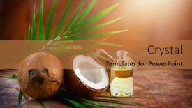  Presentation with aromatherapy oil - Audience pleasing slide deck consisting of coconut-palm-oil backdrop and a coral colored foreground